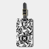 Schwarz-Grau-Team Farben Volleyball-Geschenke Gepäckanhänger (Vorderseite vertikal)