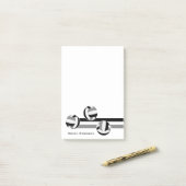 Schwarz-Grau-Team Farben Volleyballs Streifen Post-it Klebezettel (Auf Schreibtisch)