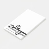 Schwarz-Grau-Team Farben Volleyballs Streifen Post-it Klebezettel (angewinkelt)