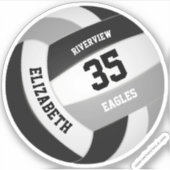 Schwarz-Grau-Team farbig Jungs-Volleyball Aufkleber (Vorderseite)