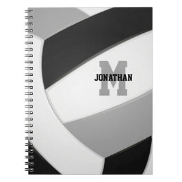 Schwarz-Grau-Team farbig Jungs-Volleyball Notizblock