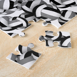 Schwarz-Grau-Team farbig Jungs-Volleyball Puzzle