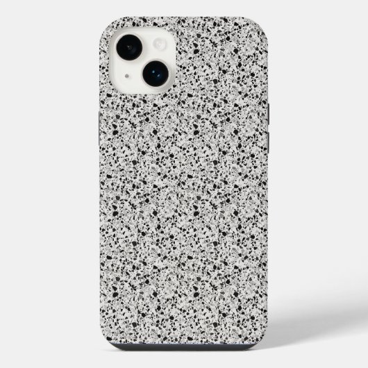 Schwarz-Grau Terrazzo Gemustert iPhone Hülle (Rückseite)