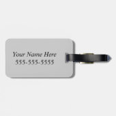 Schwarz-Grau-Textur-Monogramm Gepäckanhänger (Rückseite horizontal)