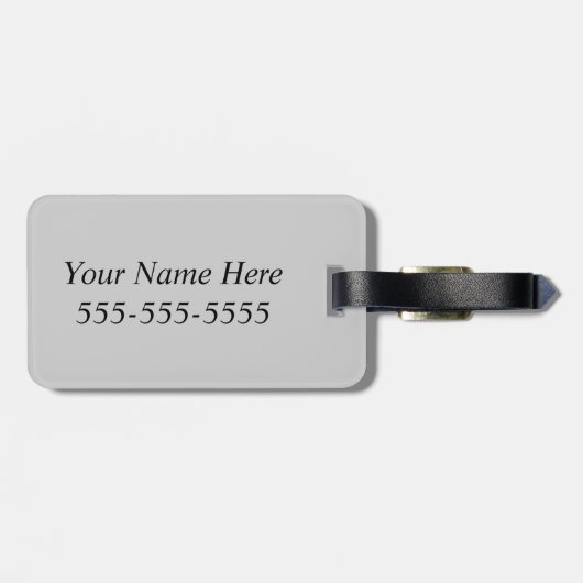 Schwarz-Grau-Textur-Monogramm Gepäckanhänger (Rückseite horizontal)