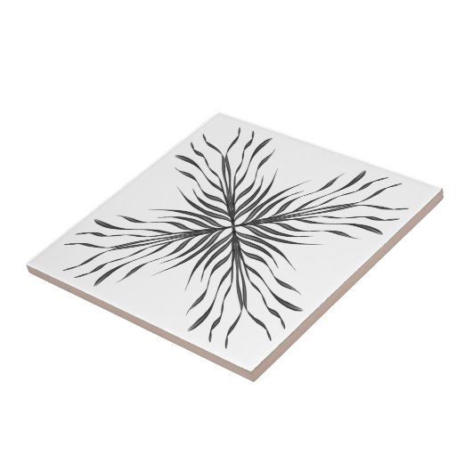 Schwarz-Grau-Transluzente Texturierte Federn Blätt Fliese (Seite)
