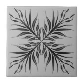 Schwarz-Grau-Transluzente Texturierte Federn Blätt Fliese (Vorderseite)