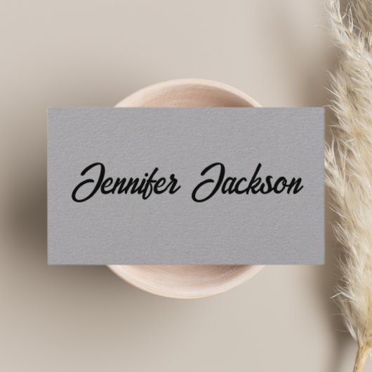 Schwarz/Grau Typografie Minimal neutraler Minimal Visitenkarte