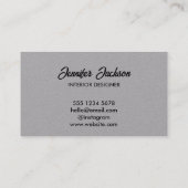Schwarz/Grau Typografie Minimal neutraler Minimal Visitenkarte (Rückseite)