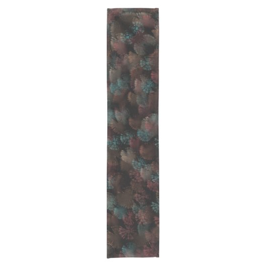 Schwarz-Grau und farbenfrohe Feuerwerke Abstrakt Kurzer Tischläufer (Vorderseite)