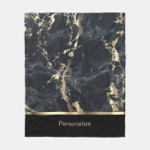 Schwarz-, Grau- und Goldmarmor Fleecedecke (Vorderseite)