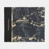 Schwarz-, Grau- und Goldmarmor Fleecedecke (Vorderseite (Horizontal))
