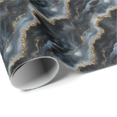 Schwarz-, Grau- und Goldmarmor Geschenkpapier (Rolleneckpunkt)