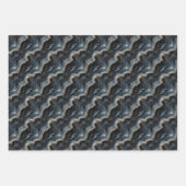 Schwarz-, Grau- und Goldmarmor Geschenkpapier Set (Vorderseite 3)