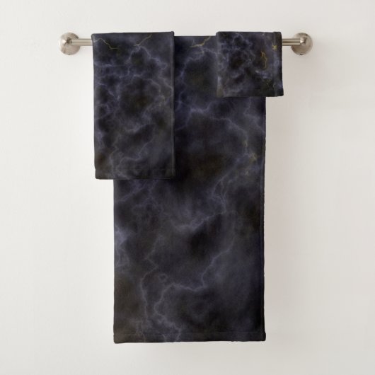 Schwarz-Grau- und Goldmarmor-Muster Badhandtuch Set (Insitu)