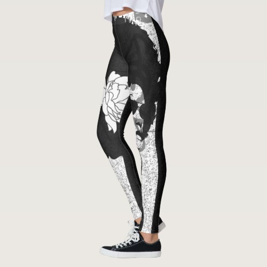 Schwarz, Grau und Graffiti afro Leggings (Links)
