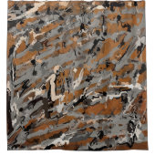 Schwarz, Grau und Karamelll Abstrakt Duschvorhang (Vorderseite)