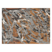 Schwarz, Grau und Karamelll Abstrakt Tischdecke (Vorderseite (Horizontal))