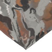 Schwarz, Grau und Karamelll Abstrakt Tischdecke (Schrägansicht)