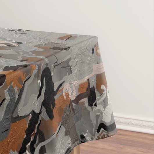 Schwarz, Grau und Karamelll Abstrakt Tischdecke (Beispiel)
