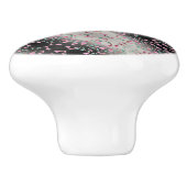 Schwarz-Grau- und Rosa-Designer Keramikknauf (Seitenansicht)