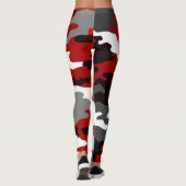 Schwarz, Grau und Rot Tarnung, grapisches Design 0 Leggings (Rückseite)