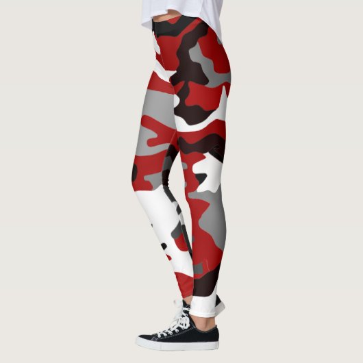 Schwarz, Grau und Rot Tarnung, grapisches Design 0 Leggings (Links)