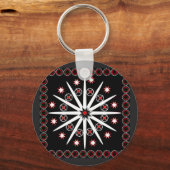 Schwarz, grau und weiß gemustert schlüsselanhänger (Vorderseite)