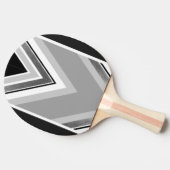 Schwarz, grau und weiß gestreift tischtennis schläger (Seitenansicht)
