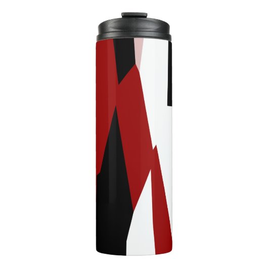 Schwarz, grau und weiß thermosbecher (Vorderseite)