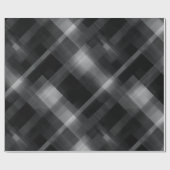 Schwarz Grau Urban Rauch Karomuster Geschenkpapier (Flach)