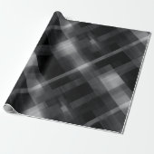 Schwarz Grau Urban Rauch Karomuster Geschenkpapier (Ungerollt)