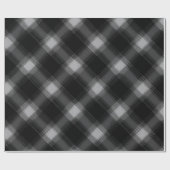 Schwarz Grau Urban Rauch Karomuster Geschenkpapier (Flach)