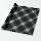 Schwarz Grau Urban Rauch Karomuster Geschenkpapier (Ungerollt)