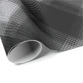 Schwarz Grau Urban Rauch Karomuster Geschenkpapier (Rolleneckpunkt)