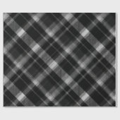 Schwarz Grau Urban Rauch Karomuster Geschenkpapier (Flach)