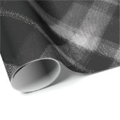 Schwarz Grau Urban Rauch Karomuster Geschenkpapier (Rolleneckpunkt)