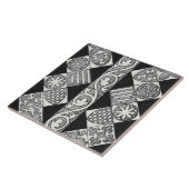 Schwarz Grau Vintage Geometrisch Traditionell Goth Fliese (Seite)