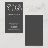 Schwarz-Grau-Visitenkarte für kalligrafische Monog Visitenkarte (Vorne/Hinten)