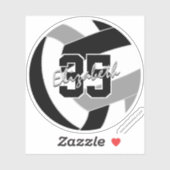 Schwarz-Grau-Volleyball-Mannschaftsfarben Aufkleber (Blatt)