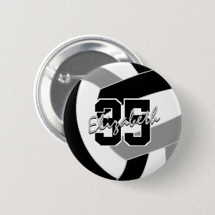 Schwarz Grau Volleyball-Mannschaftsfarben Button