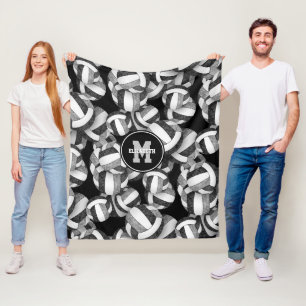 Schwarz-Grau-Volleyball-Mannschaftsfarben Fleecedecke