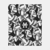 Schwarz-Grau-Volleyball-Mannschaftsfarben Fleecedecke (Vorderseite)