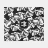 Schwarz-Grau-Volleyball-Mannschaftsfarben Fleecedecke (Vorderseite (Horizontal))