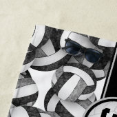 Schwarz-Grau-Volleyball-Muster ihren individuelle  Strandtuch (Beispiel)