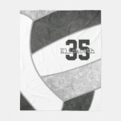 Schwarz-Grau-Volleyball w-Athleten individuelle Na Fleecedecke (Vorderseite)