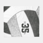 Schwarz-Grau-Volleyball w-Athleten individuelle Na Fleecedecke (Vorderseite (Horizontal))