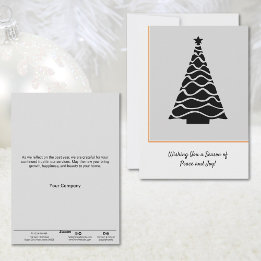Schwarz & Grau Weihnachtsbaum Business Holiday Car Feiertagskarte