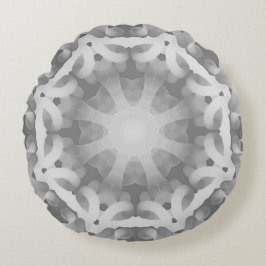 Schwarz-Grau-Weiß-Abstract-Design Rundes Kissen