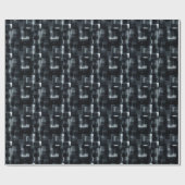 Schwarz/Grau/Weiß Abstrakt Geschenkpapier (Flach)